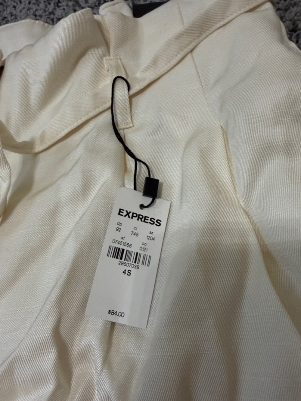 Express Cream Cropped Drawstring Pants - Picture 2 of 3